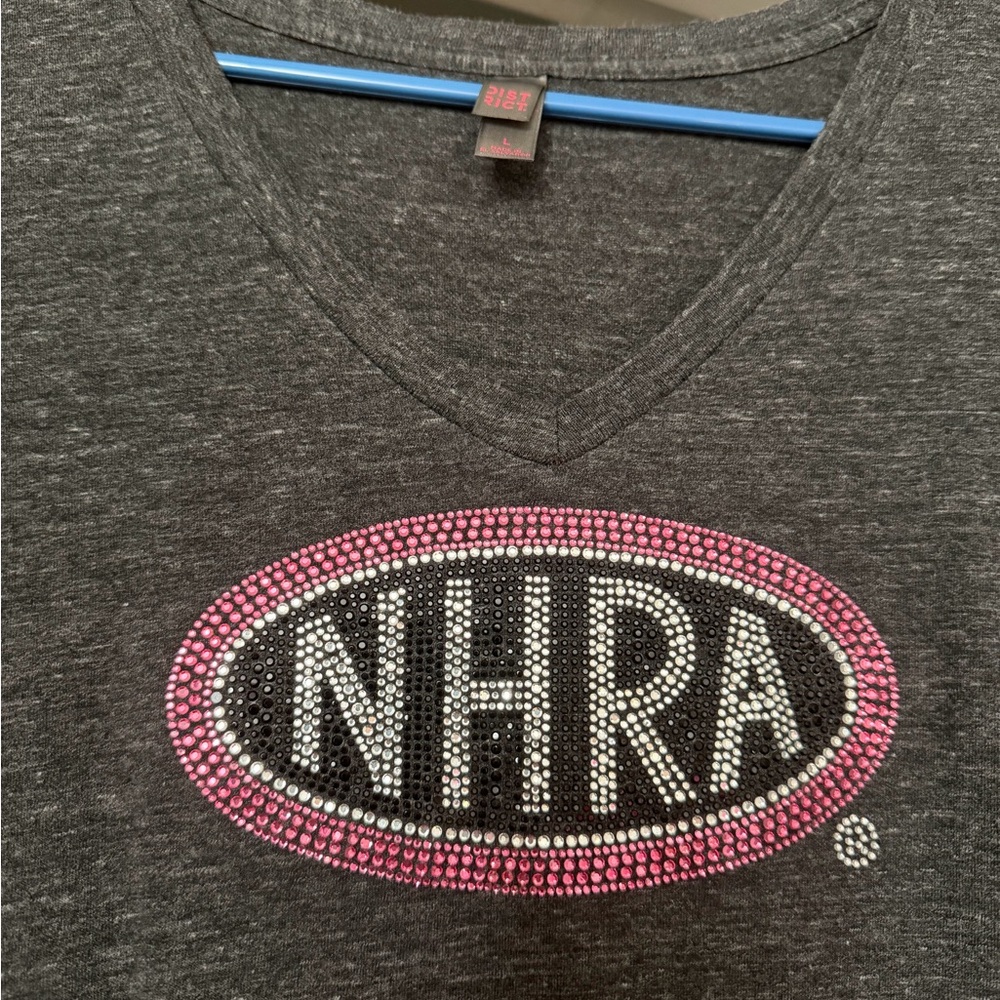 Gray NHRA Women’s V-Neck T-Shirt - Picture 2 of 3